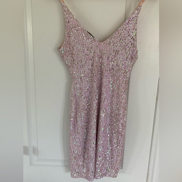 Honey Lovely Day Pink Mini Dress Sequins - Picture 7 of 7